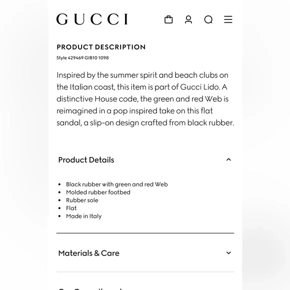 Men’s Gucci slides- original price $510 authentic with box